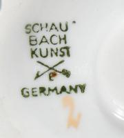 Schaubach Kunst gitározó gyermek figura. Mázas és biszkvit porcelán, jelzett, hibátlan, m: 15 cm