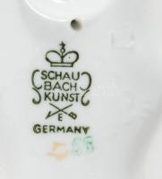 Schaubach Kunst lovagló nimfa figura. Mázas és biszkvit porcelán, jelzett, hibátlan, 17x13 cm