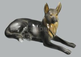 Hollóházi németjuhász. Jelzett, hibátlan, 21x12 cm