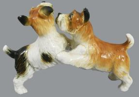 Karl Ens Foxi kutya pár. Jelzett, hibátlan, 22x15 cm