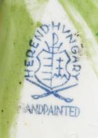 Herendi plasztikus vörös rózsa. Jelzett, kis pattogzással, 8x8 cm