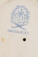 Herendi madár sárga rózsás bokron. Jelzett, kézzel festett, hibátlan, m: 9,5 cm