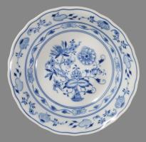 Dubi Bohemia hagymamintás köretes tál és szószos edény, jelzett, hibátlan, d: 23 cm, h: 23 cm