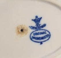 Dubi Bohemia hagymamintás köretes tál és szószos edény, jelzett, hibátlan, d: 23 cm, h: 23 cm