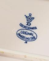 Dubi Bohemia hagymamintás hosszú szervírozótálca, jelzett, hibátlan, 45x16 cm