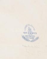 Herendi virágmintás szendvicses tálca, jelzett, füle restaurált, 48x17 cm