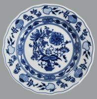 Dubi Bohemia 6 darab hagymamintás desszertes tányér, jelzett, hibátlan, d: 19 cm