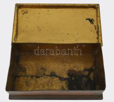 Whitman's antik fém doboz, kopással, 10,5x19 cm