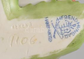 Herendi vörös rózsa. Jelzett, lepattanással, 8x10 cm