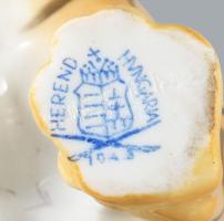 Herendi tigris. Jelzett, kézzel festett, hibátlan, 20x9 cm /// Herend tiger. Hallmarked, hand-painte...