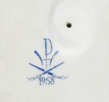 Herendi virágmintás laposváza, jelzett, kis ütődésnyommal, m: 13 cm