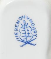 Herendi Viktória mintás levél alakú tálka, jelzett, aranykopással, 15x9 cm