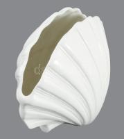 Olasz kagyló alakú fajansz virágváza, jelzett, hibátlan, 14x21 cm