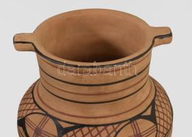 Jelzett kerámia edény tárolóedény / váza, hibátlan, m: 20,5 cm