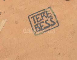 Jelzett kerámia edény tárolóedény / váza, hibátlan, m: 20,5 cm