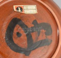 Papp János István (1934-2004): Nagyméretű absztrakt falitál. Jelzett, hibátlan, 30x10 cm