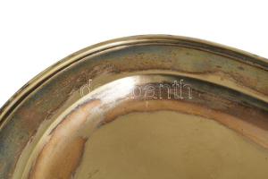 Nagyméretű jelzett ezüstözött alpakka kínálótál, 56x34 cm