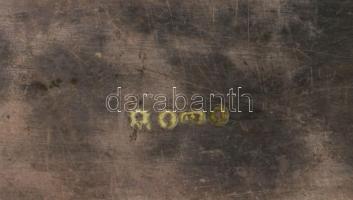 Nagyméretű jelzett ezüstözött alpakka kínálótál, 56x34 cm