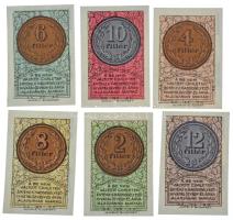 1916. Budapest 2f-12f (6xklf) "Hadsegélyező Hivatal" T:AU
Hungary / Budapest 1916. 2 Fill...