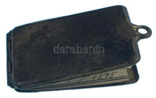 DN A M. Kir. 29. honvéd gyalogezred szakaszvezetőjének nyitható katonai dögcédulája, hozzá tartozó s...