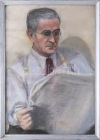 Hubay-Cebrián Andor (1898-1971): Horthy Miklós, Estoril, 1956. Pasztell, papír, jelezve jobbra lent, üvegezett fakeretben, 59,5x42 cm