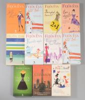 Vegyes könyvtétel, 11 db:  Joanne Harris: Szederbor.;  Fejés Éva művek 8 kötet.; Ugron Zsolna: Úrilányok Erdélyben.;  Stephen Clarke: Egy év a francban.;  Kiadói papírkötés, változó állapotban.