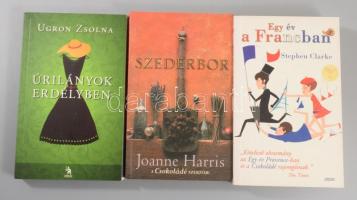 Vegyes könyvtétel, 11 db: 
Joanne Harris: Szederbor.; 
Fejés Éva művek 8 kötet.;
Ugron Zsolna: Úr...