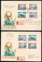 1968 Balaton vágott sor FDC + fogazott sor ajánlott levélen