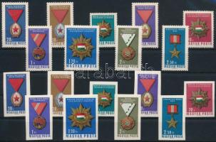 1966 A Magyar Népköztársaság polgári kitüntetései fogazott + vágott sor (3.800)