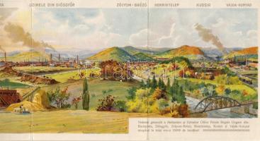 1910 MÁV romániai képviselete színes litho reklámnyomtatvány / Ungarische Staatseisenbahnen-Vertretung in Rumänien Faltkarte col. Litho