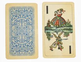 cca 1930-1940 Chromo Magyar Ált. Papíripar Rt. tarokk kártya, 42 lapos (komplett), kártyabélyeggel