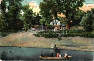 1912 Tokaj, Rákóczy (Rákóczi) vár helye + "PÜSPÖKLADÁNY - MISKOLCZ 11. SZ" vasúti mozgóposta bélyegző (EB)