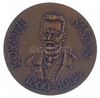 Kiss Nagy András (1930-1997) 1944 k. "Korányi Sándor 1866-1944" kétoldalas vert bronz emlé...
