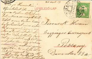 1910 Hajdúszoboszló, Bika szálloda, üzletek. W.L. Bp. 2084. + "KŐRÖSMEZŐ - BUDAPEST 299. SZ. C&...