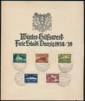 Németország - Danzig 1938 Hajók sor Mi 284-288 emléklapon