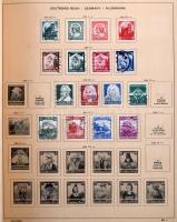 Jó állapotú Schaubek Europa album 1944 körüli kiadás benne gyűjtemény maradvány, kevés bélyeg