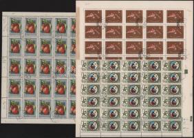 1954-1958 3 db klf hajtott teljes ív lemezhibákkal