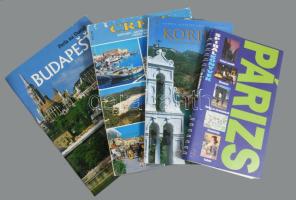 Hatalmas, vegyes modern útikönyv tétel, kb. 40 db. közte Michelin kalauz, Gault &amp; Millau kal...