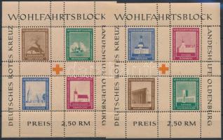 Németország 1948 Oldenburg magánkiadás blokkpár Mi Block I-II luxus minőségben