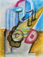 Scheiber H jelzéssel: Portré. Pasztell, papír, 42x29,5 cm