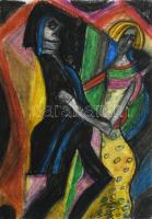 Scheiber H jelzéssel: Táncoló páros. Pasztell, papír, 42x29,5 cm