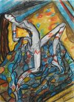 Scheiber H jelzéssel: Táncosnő. Pasztell, papír, 42x29,5 cm