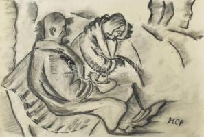 MCP jelzéssel: Padon. Szén, papír, 29,5x42 cm