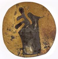 Vincefi Sándor (1952-2021): Alak. Bronz, réz, jelzés nélkül, d: 13,5 cm