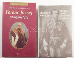 J. Cachée - G. Praschl-Bichler: Ferenc József magánélete. Ford.: Simon László. Királyi házak Bp., 1998, Gabo. Kiadói kartonált papírkötés, kiadói papír védőborítóban. + Brigitte Hamann: Rudolf. A trónörökös és a lázadó. Bp., 1990, Európa. Számos fekete-fehér fotóval illusztrált. Kiadói egészvászon-kötés, papír védőborítóval.