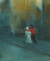 Benkő T. Sándor (1952-): Sétány (Budai vár). Olaj, vászon, jelzett. Hátoldalán a művész bélyegzőjéve...