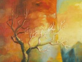 Benkő T. Sándor (1952-): Sétány (Budai vár). Olaj, vászon, jelzett. Hátoldalán a művész bélyegzőjéve...