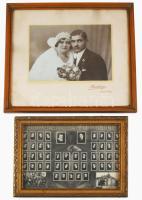 Kiskunfélegyházi 2 darab keretezett fotó, egyik tablókép, 29x32 cm alatt