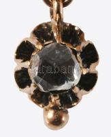 Arany (Au) bross csüngővel. Jelzett, fémjel, KD mesterjegy, 14 karátos arany, benne régi csiszolású ...