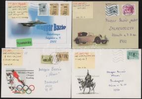 26 db modern futott levél díszes borítékokban, közte alkalmi bélyegekkel, bélyeg változatokkal